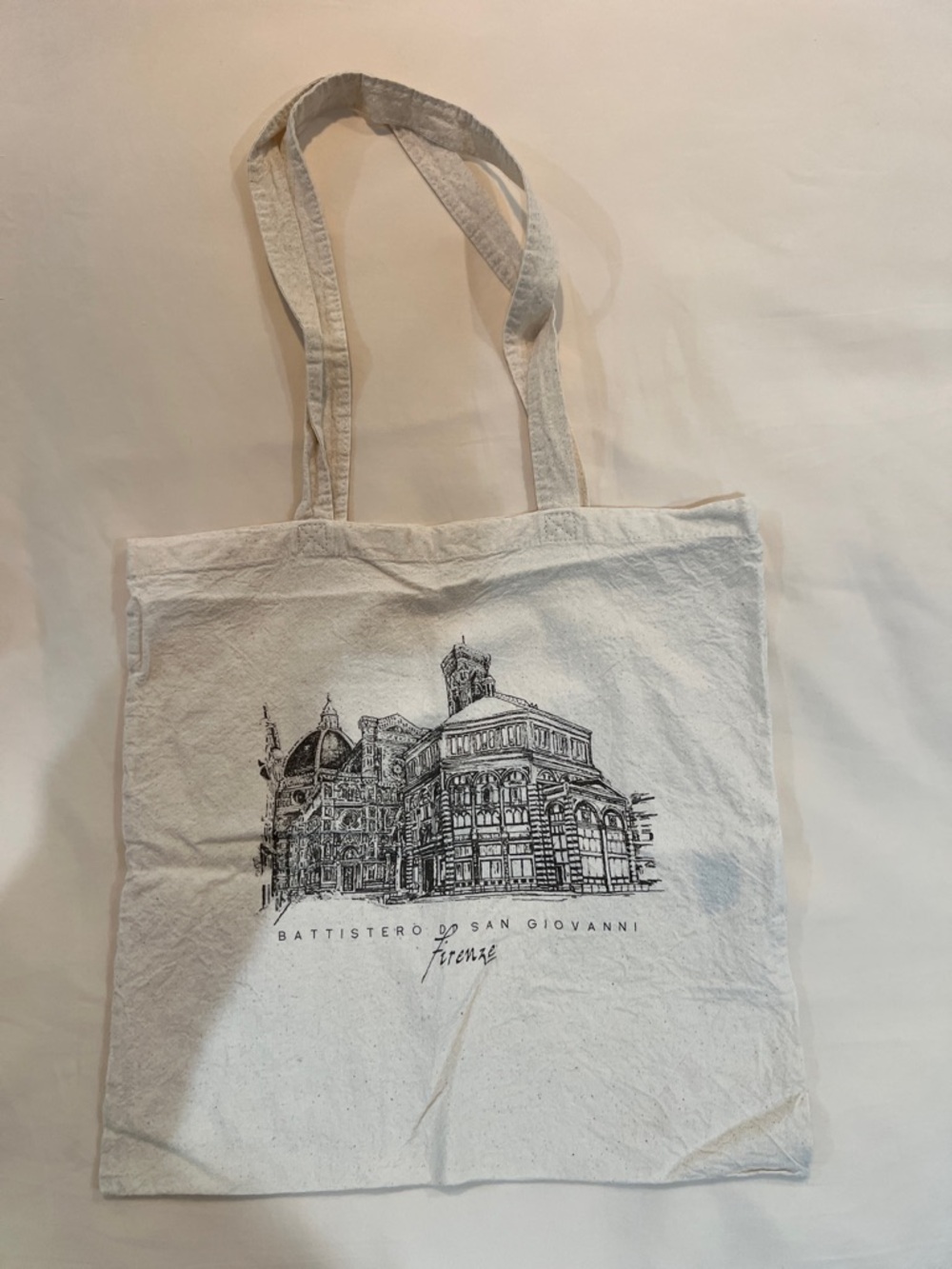 Brandy Melville Firenze Cream Canvas Tote